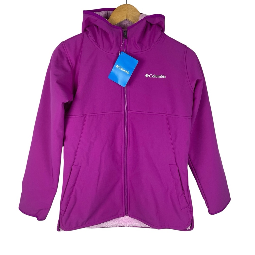 Columbia Girls Winter Whirl Hooded Softshell Full Zip Jacket Coat Size LRG 14/16
